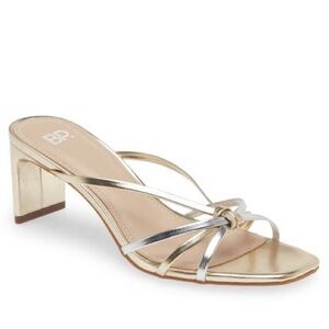 BP Gold and Silver Heel Karsyn Strappy Slide Sandal woman’s